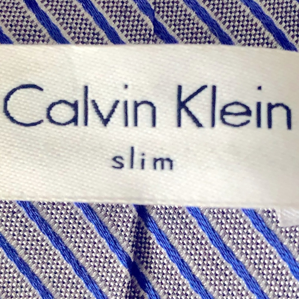 CALVIN KLEIN Slim Blue Striped Tie